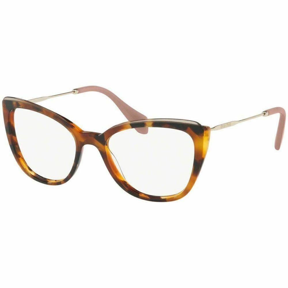 Miu Miu Cat Eye Eyeglasses Havana W/Demo Lens